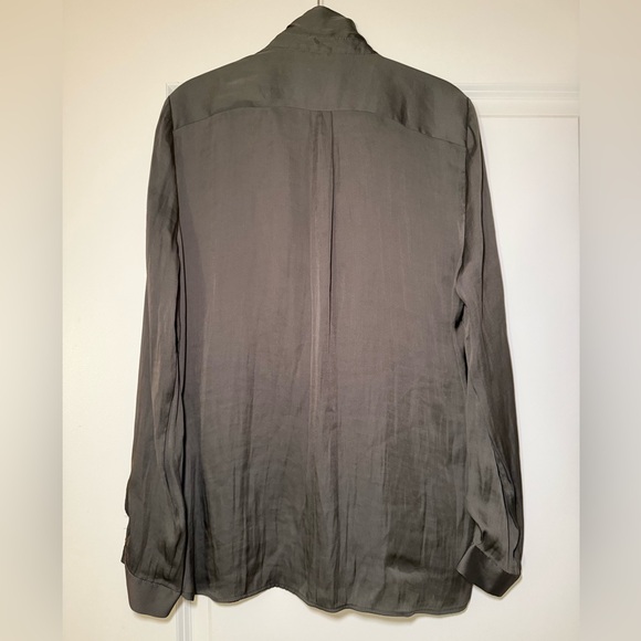 Zara Charcoal Blouse Women’s Size L - Picture 2 of 9